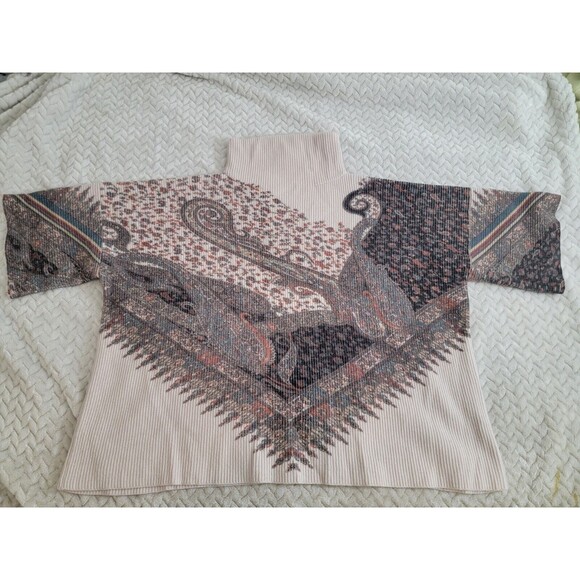 Etro Oversized Thick Ribbed Paisley Floral Turtleneck Sweater Sz 46 US Sz Large - Picture 5 of 16